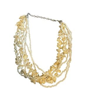 Elegant Cream and Tan Beaded Necklace